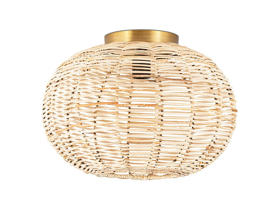 Noko Rattan Flush Ceiling Light