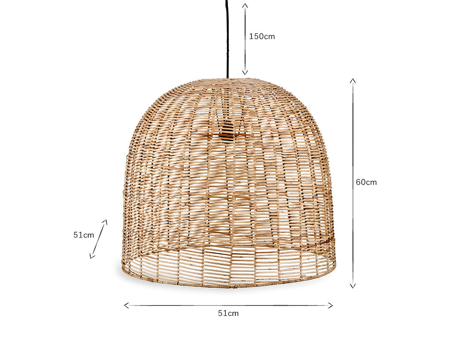 Noko Wicker Dome Pendant - Large