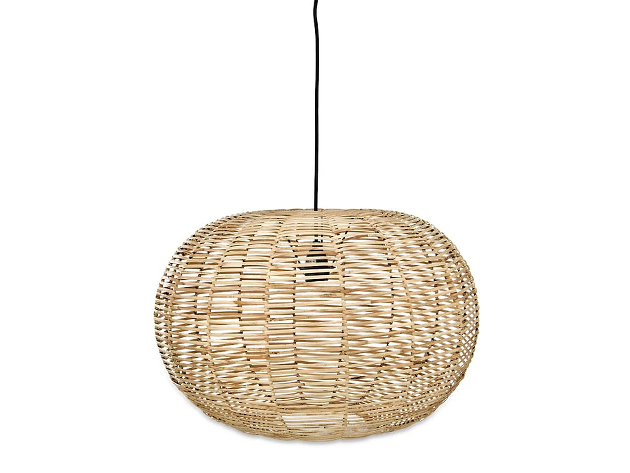 Noko Wicker Round Pendant - Natural - Small