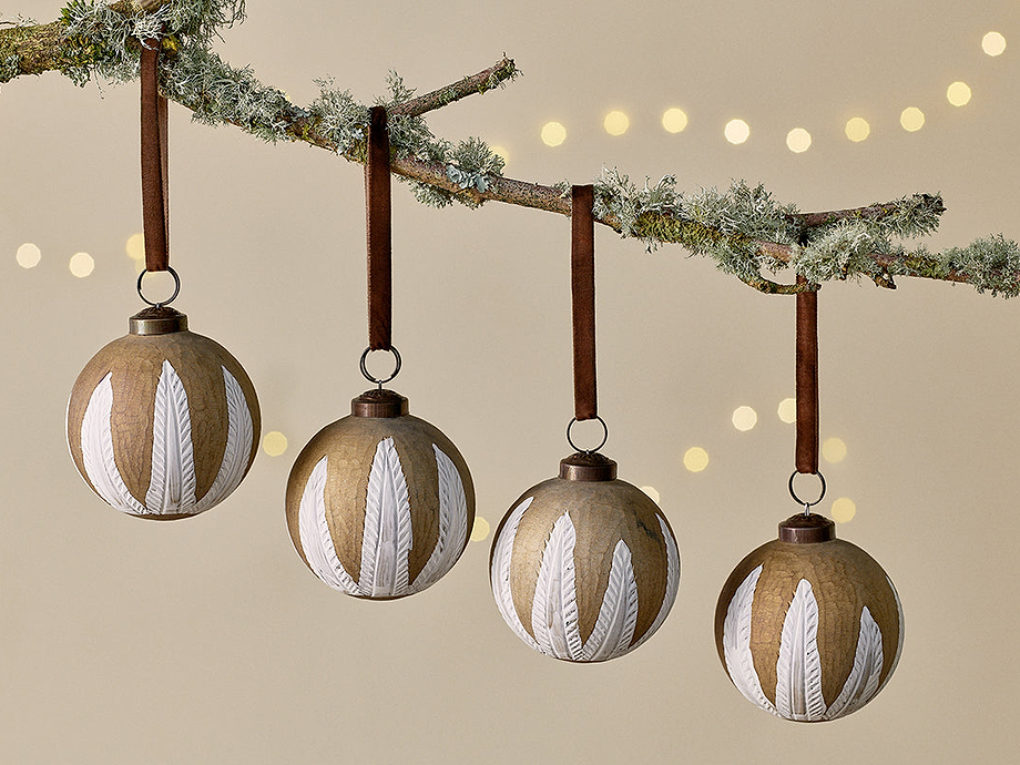 Nori Baubles - Gold & Cream - (Set of 4)