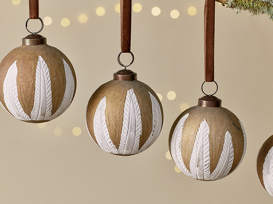 Nori Baubles - Gold & Cream - (Set of 4)