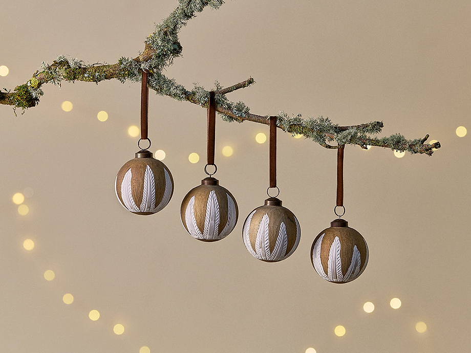 Nori Baubles - Gold & Cream - (Set of 4)