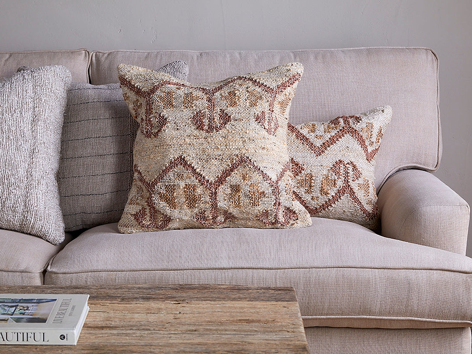 Nuvali Cotton & Jute Cushion Cover - Rust