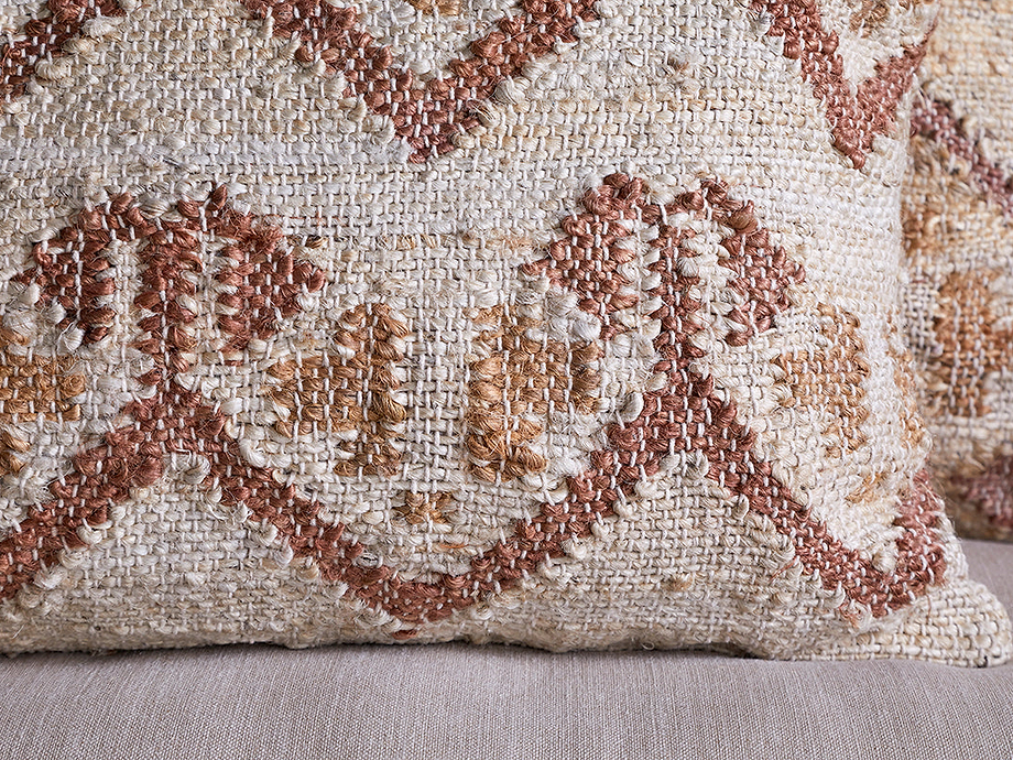 Nuvali Cotton & Jute Cushion Cover - Rust