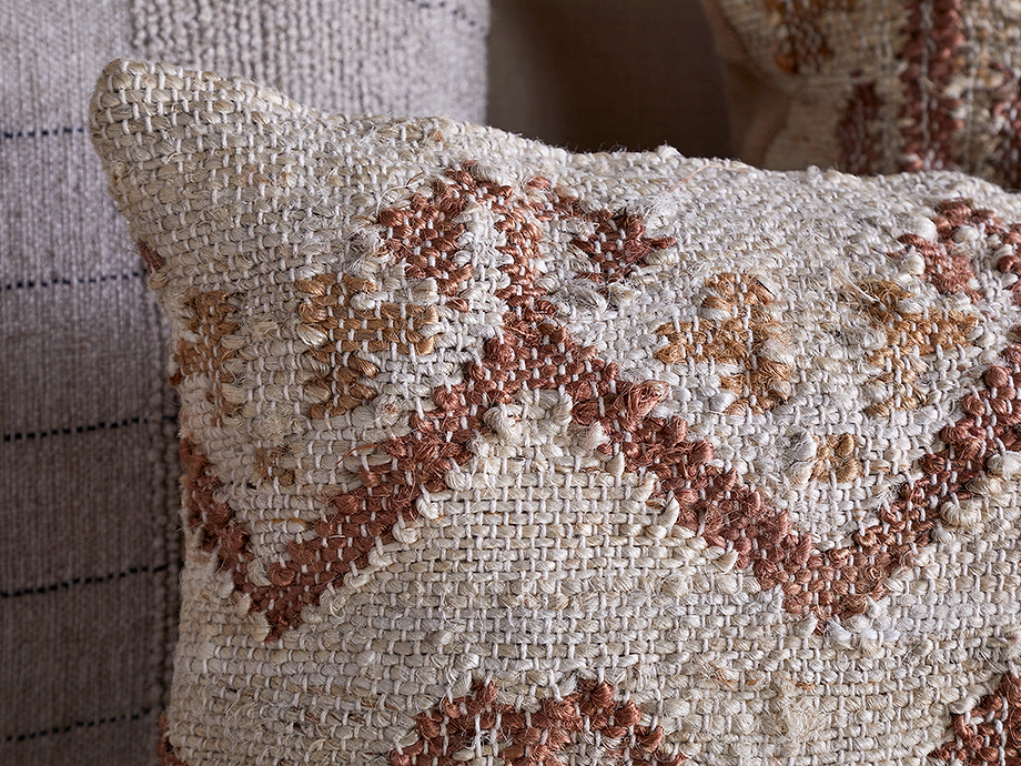 Nuvali Cotton & Jute Cushion Cover - Rust