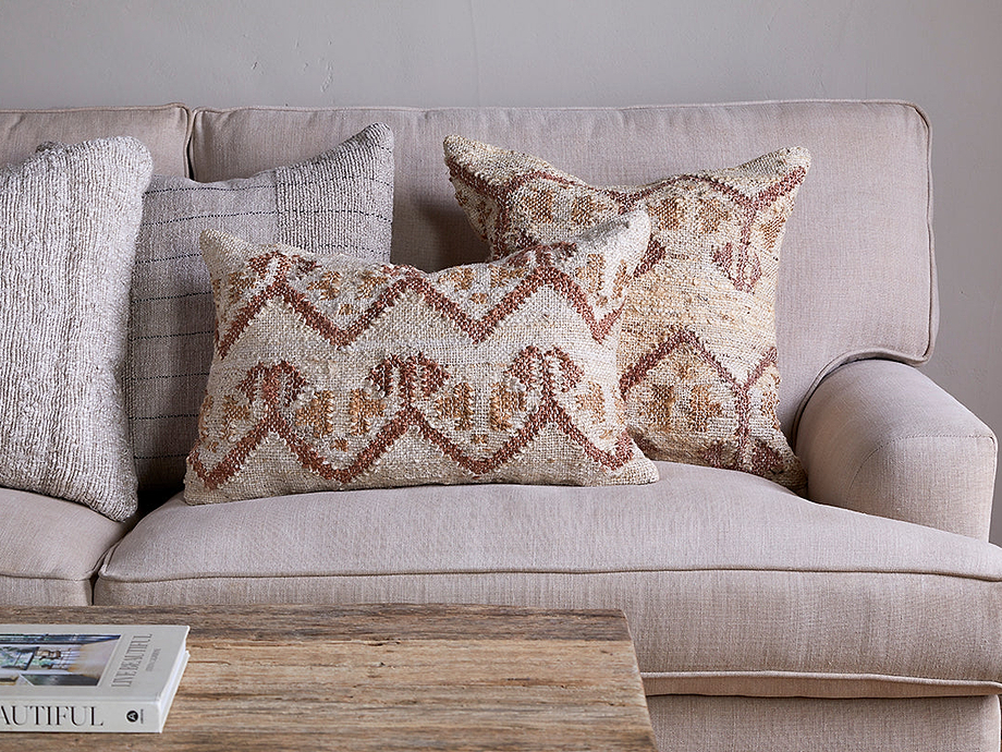 Nuvali Cotton & Jute Cushion Cover - Rust