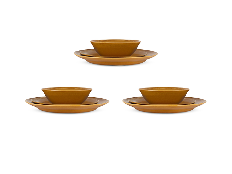 Nuwara Dinnerware Set  - Mustard (Set of 12)