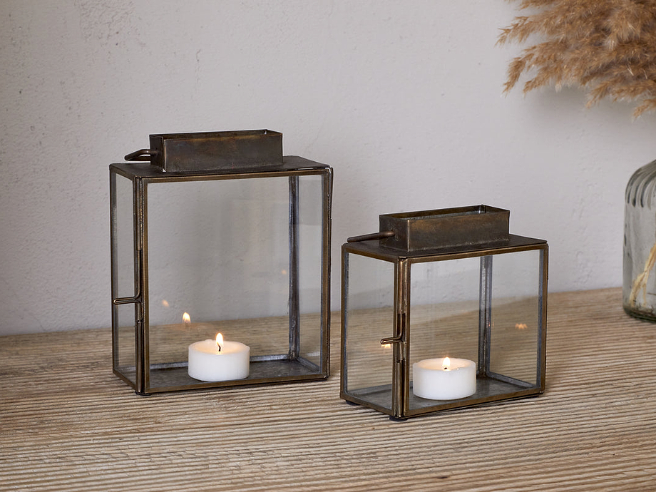 Obi Mini Table Lantern - Antique Brass