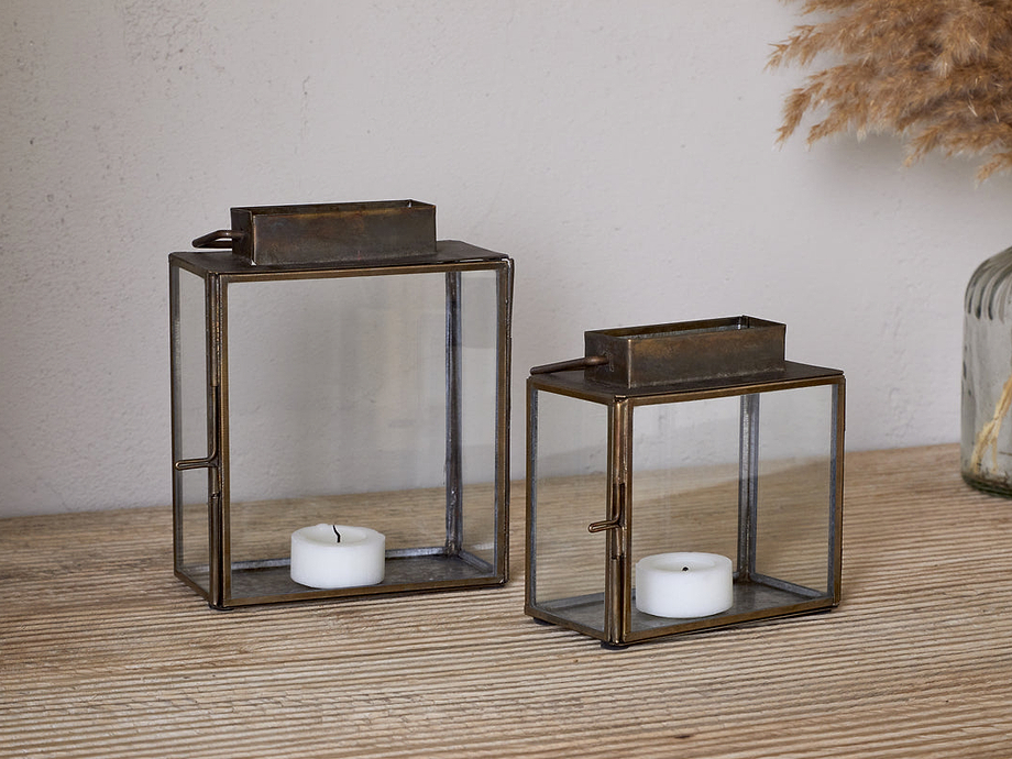Obi Mini Table Lantern - Antique Brass