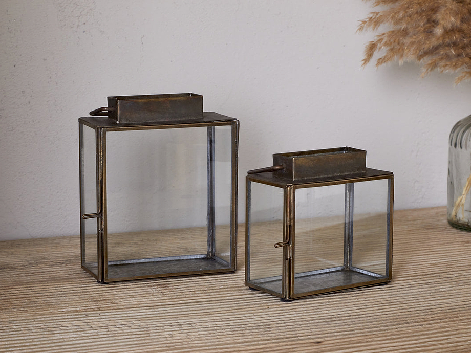 Obi Mini Table Lantern - Antique Brass