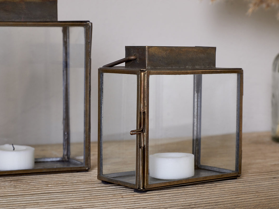 Obi Mini Table Lantern - Antique Brass