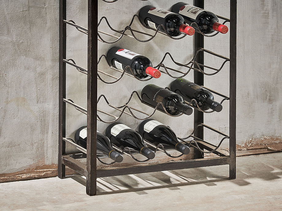 Obra Industrial Wine Rack - Mango Wood & Iron - Large