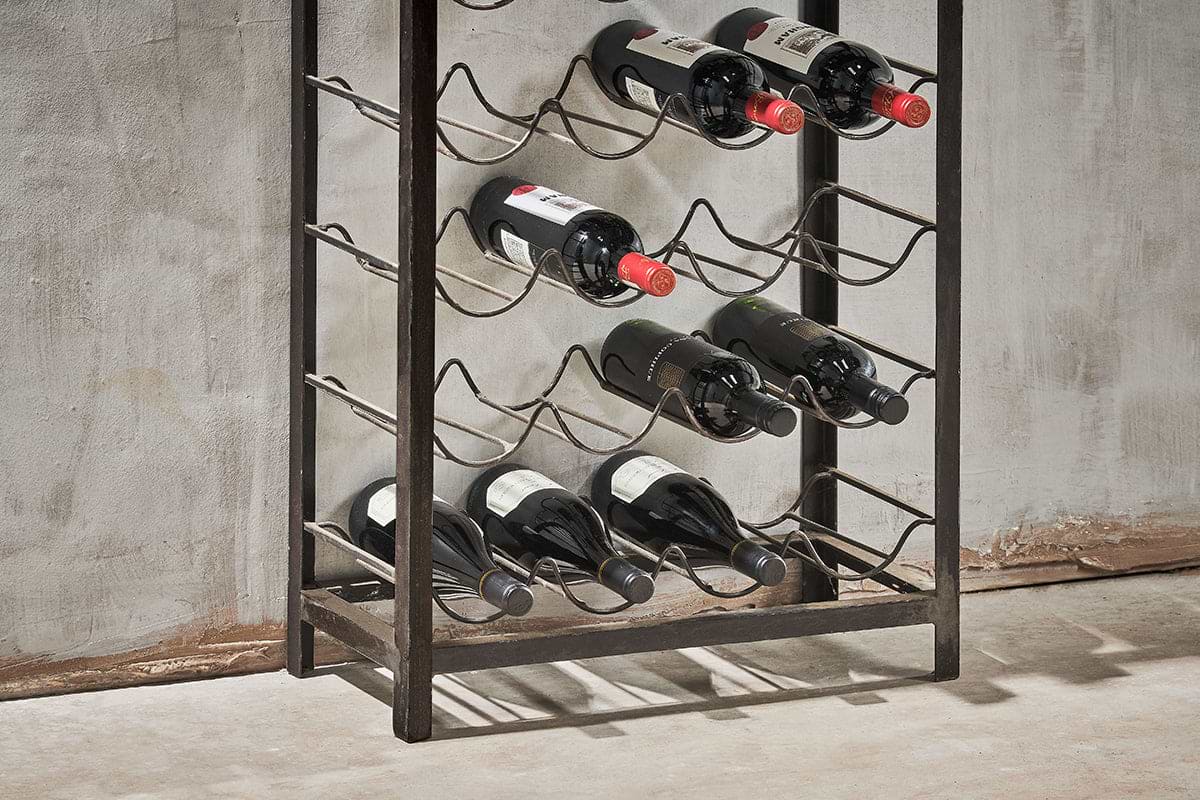Obra Industrial Wine Rack Mango Wood Iron Large