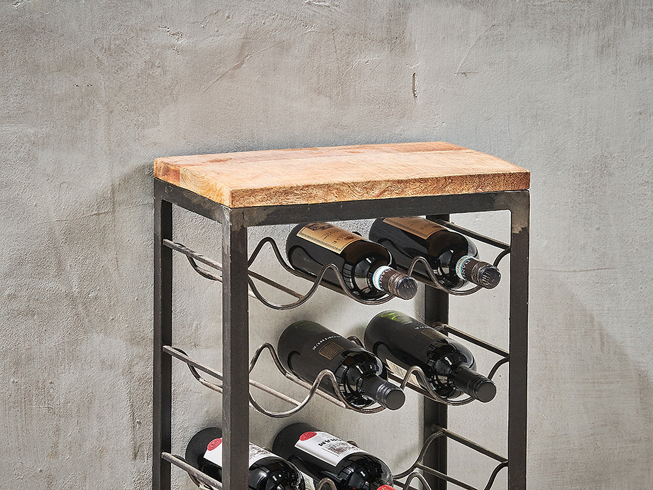 Obra Industrial Wine Rack - Mango Wood & Iron - Small