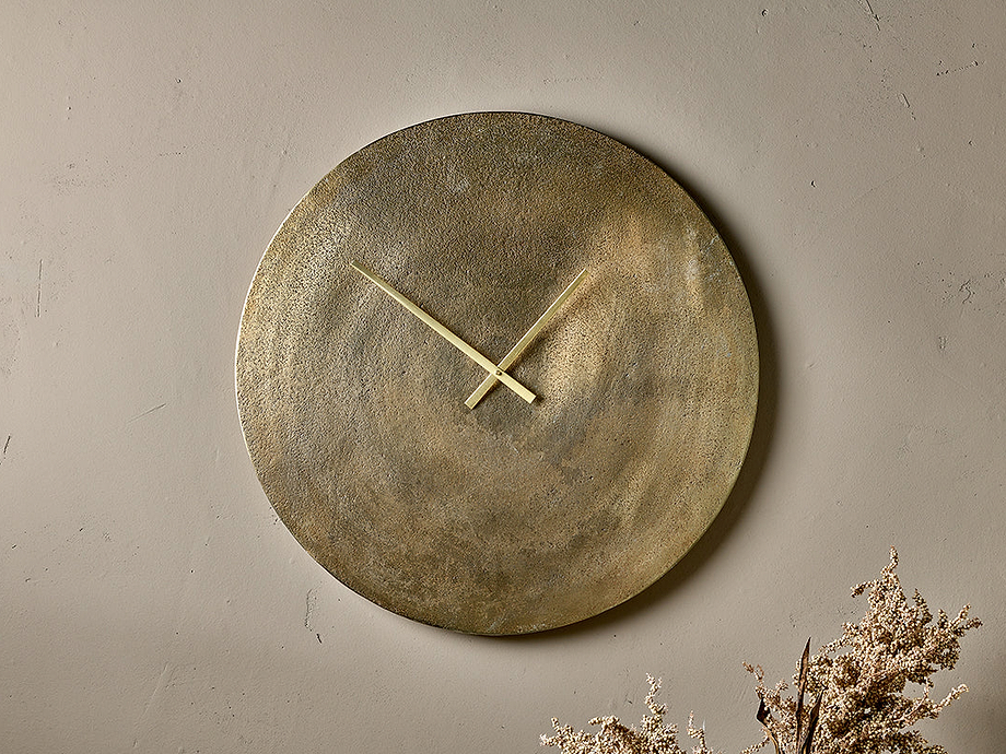 Okota Wall Hung Clock - Antique Brass - Large