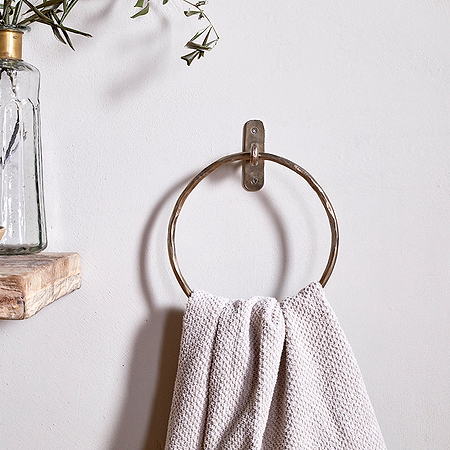 Olani Towel Ring - Antique Brass-nkuku