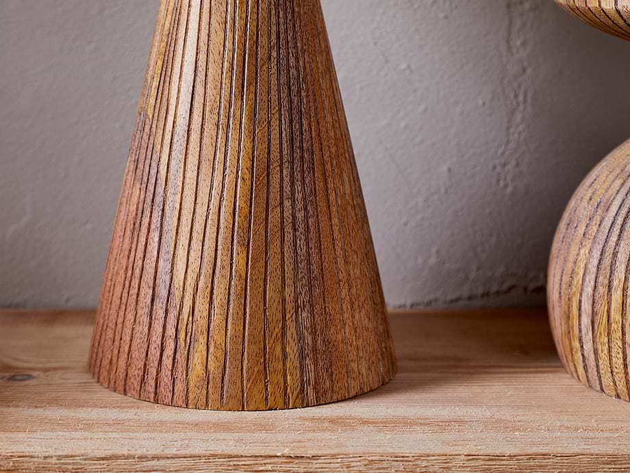 Omari Mango Wood Candlestick - Natural