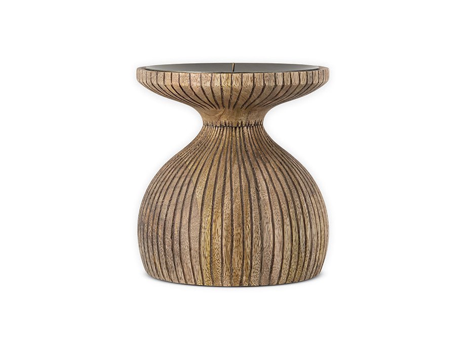 Omari Mango Wood Candlestick - Natural
