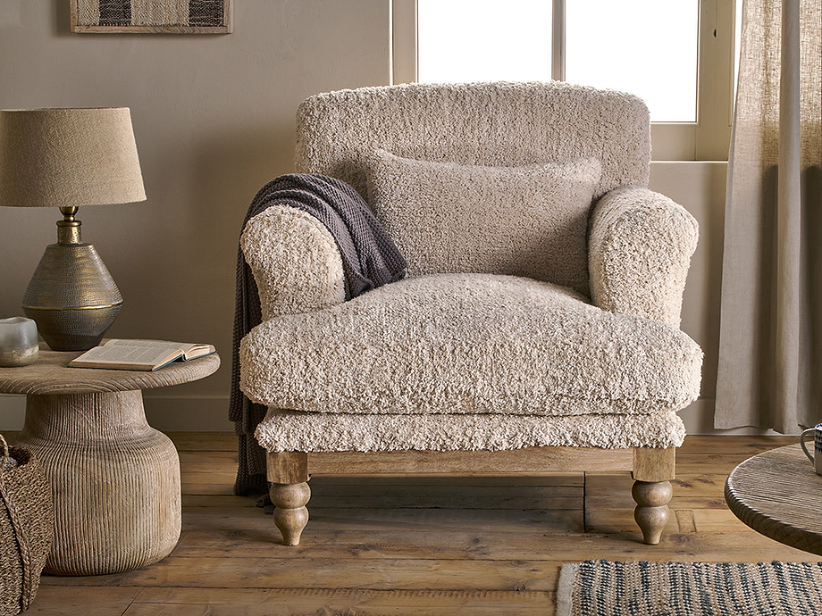 Otas Teddy Cotton Armchair - Off White