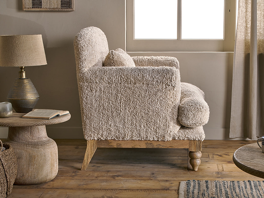 Otas Teddy Cotton Armchair - Off White