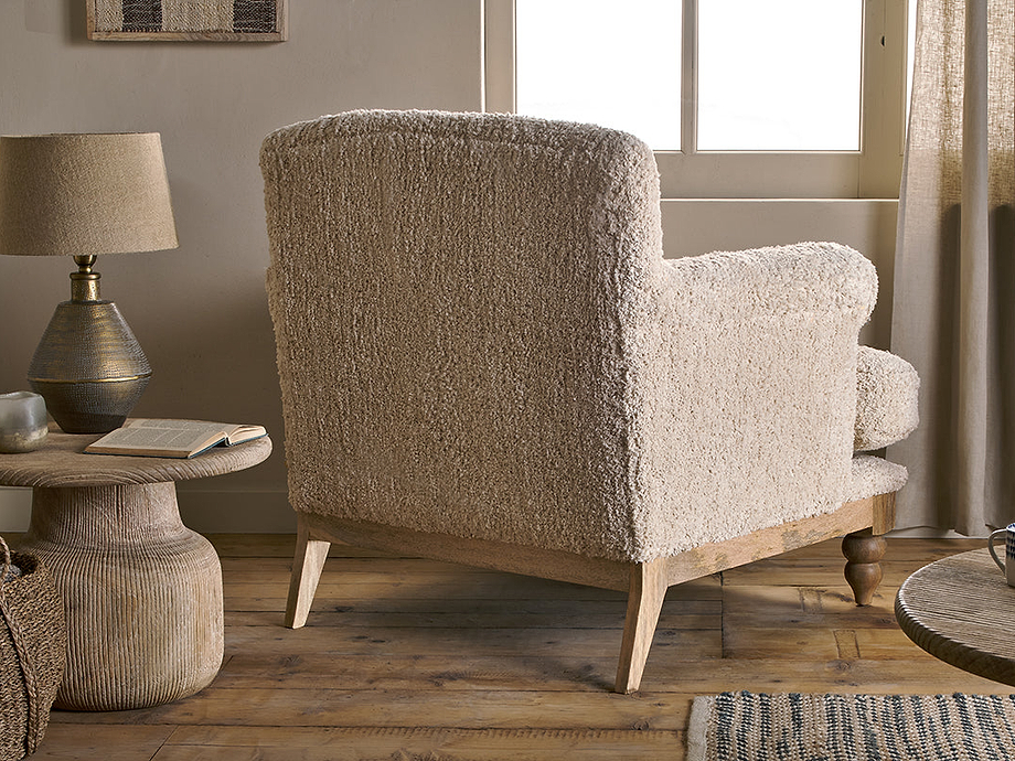 Otas Teddy Cotton Armchair - Off White