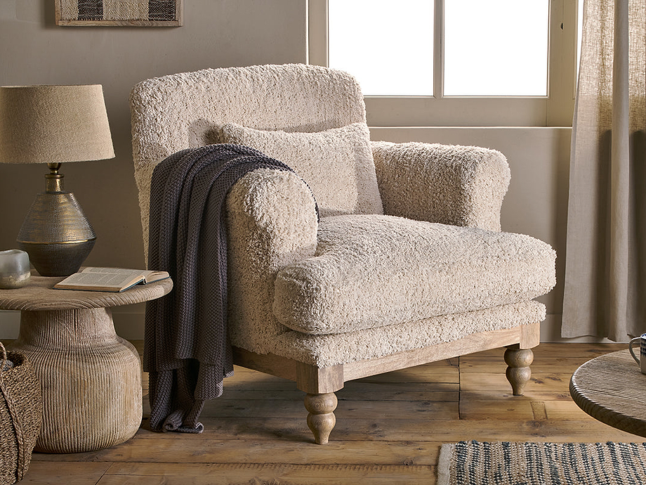 Otas Teddy Cotton Armchair - Off White