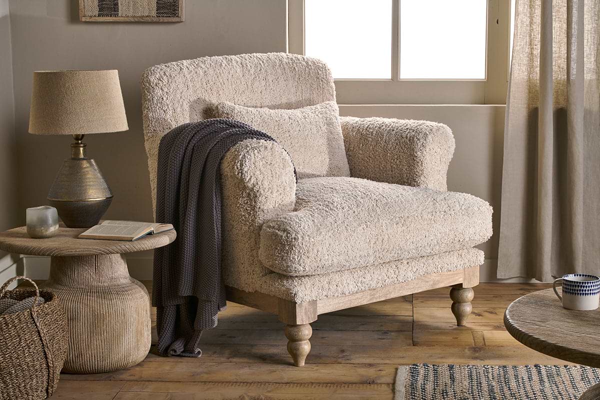 Otas Teddy Cotton Armchair Off White