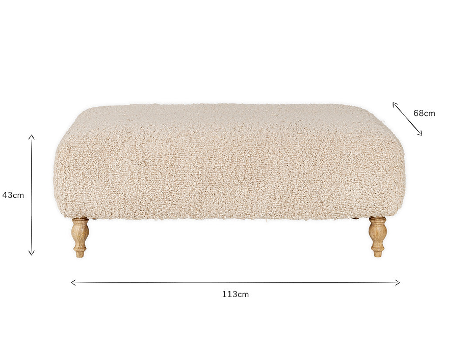 Otas Teddy Ottoman - Off White