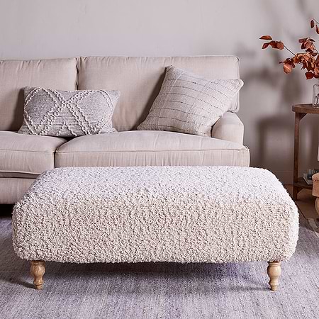 Otas Teddy Ottoman - Off White-nkuku