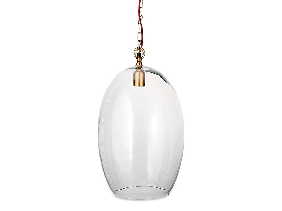 Otoro Recycled Glass Pendant - Clear - Large Oval