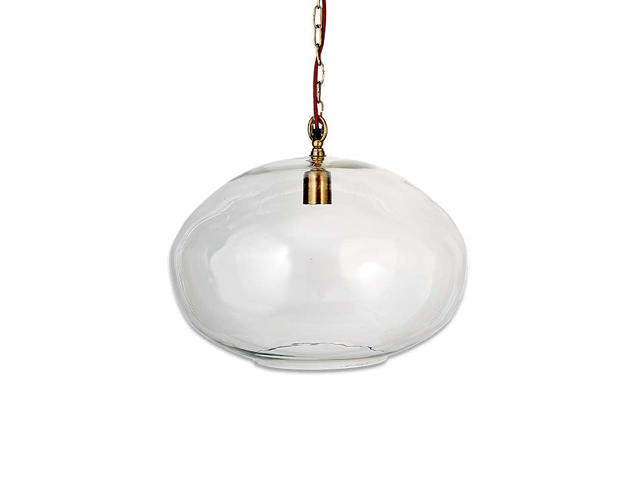 Otoro Recycled Glass Pendant - Clear - Large Round