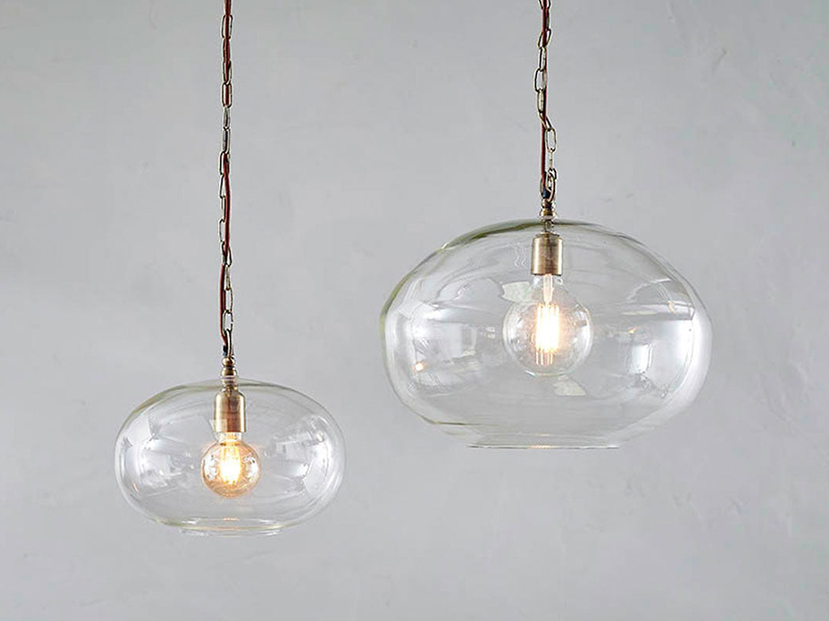 Otoro Recycled Glass Pendant - Clear - Small Round