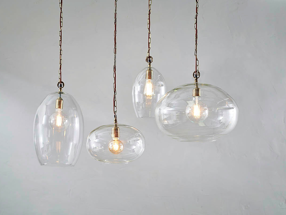Otoro Recycled Glass Pendant - Clear - Small Round