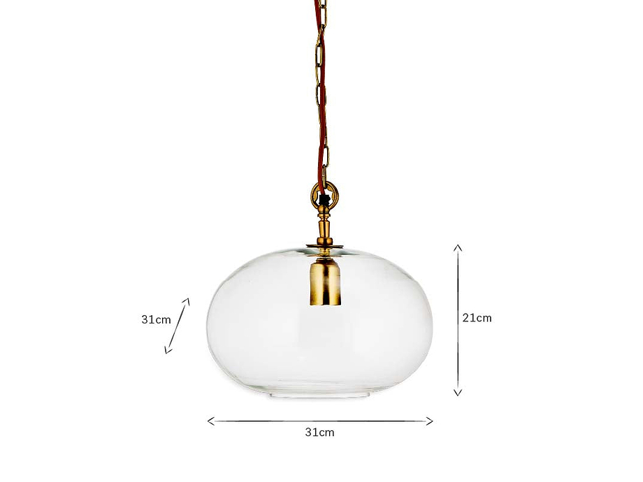 Otoro Recycled Glass Pendant - Clear - Small Round