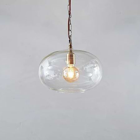 Otoro Recycled Glass Pendant - Clear - Small Round-nkuku
