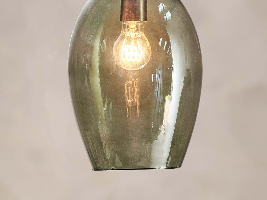 Otoro Recycled Glass Pendant - Green - Large Oval