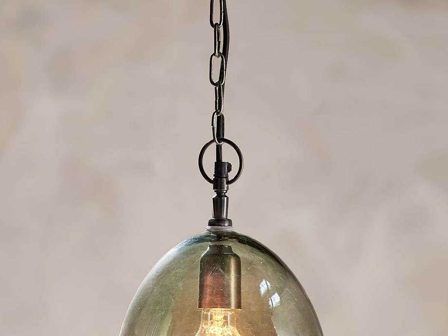 Otoro Recycled Glass Pendant - Green - Large Oval