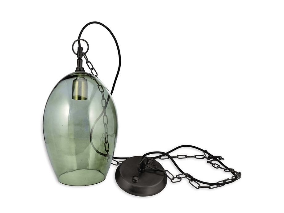 Otoro Recycled Glass Pendant - Green - Large Oval