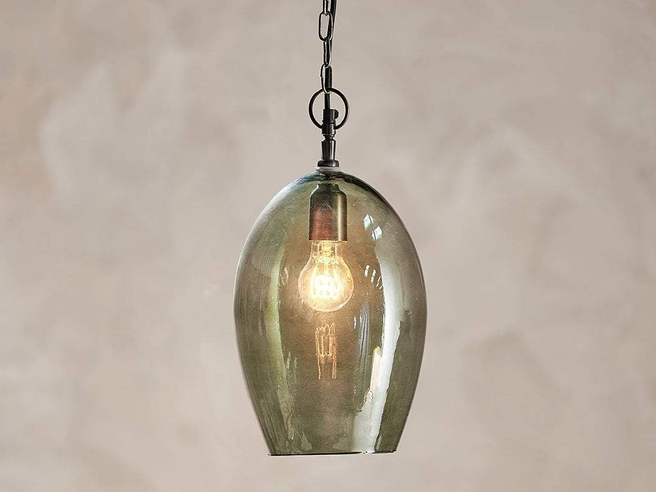 Otoro Recycled Glass Pendant - Green - Large Oval