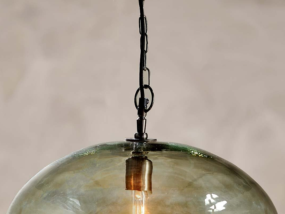 Otoro Recycled Glass Pendant - Green - Large Round