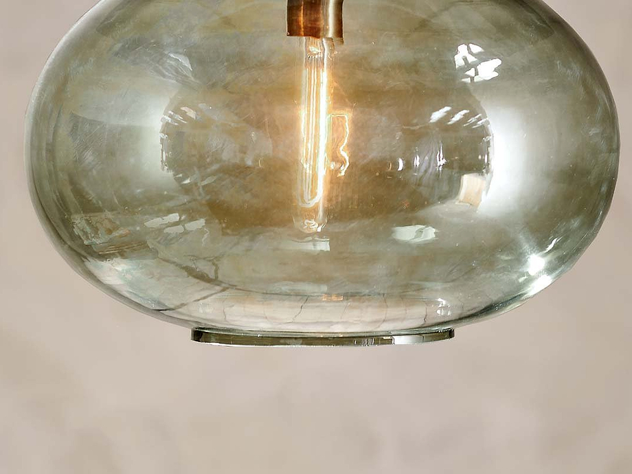 Otoro Recycled Glass Pendant - Green - Large Round
