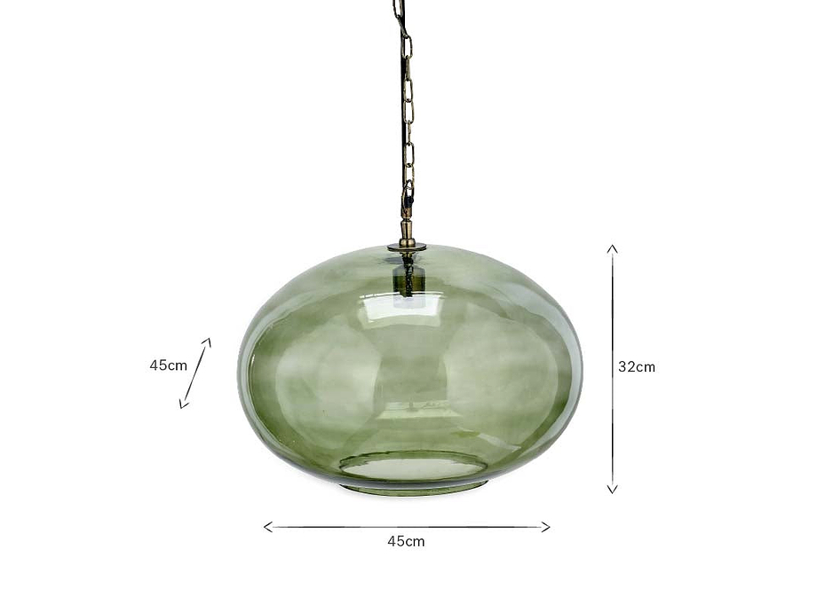 Otoro Recycled Glass Pendant - Green - Large Round