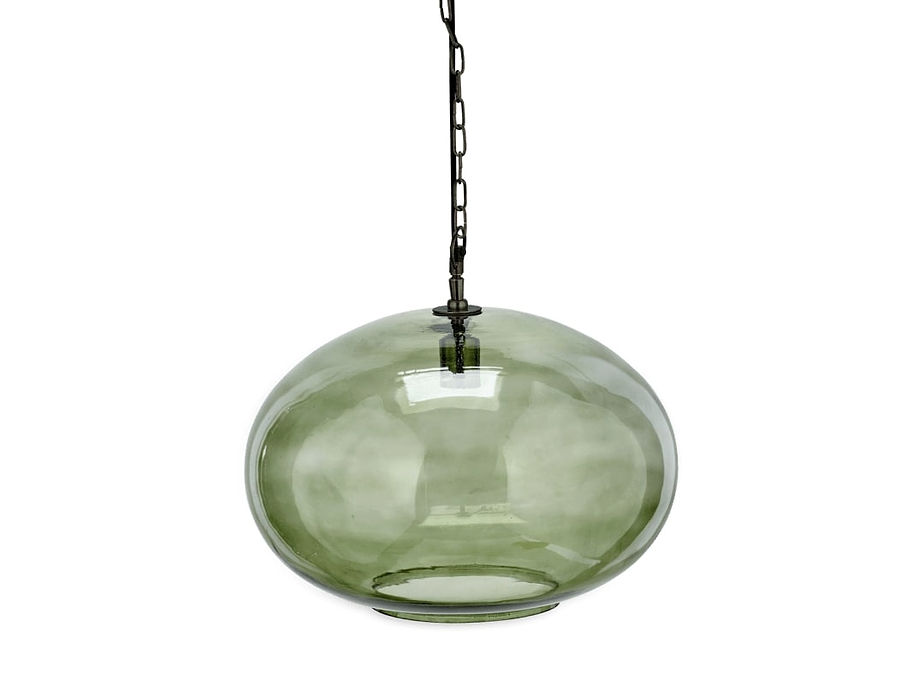 Otoro Recycled Glass Pendant - Green - Large Round