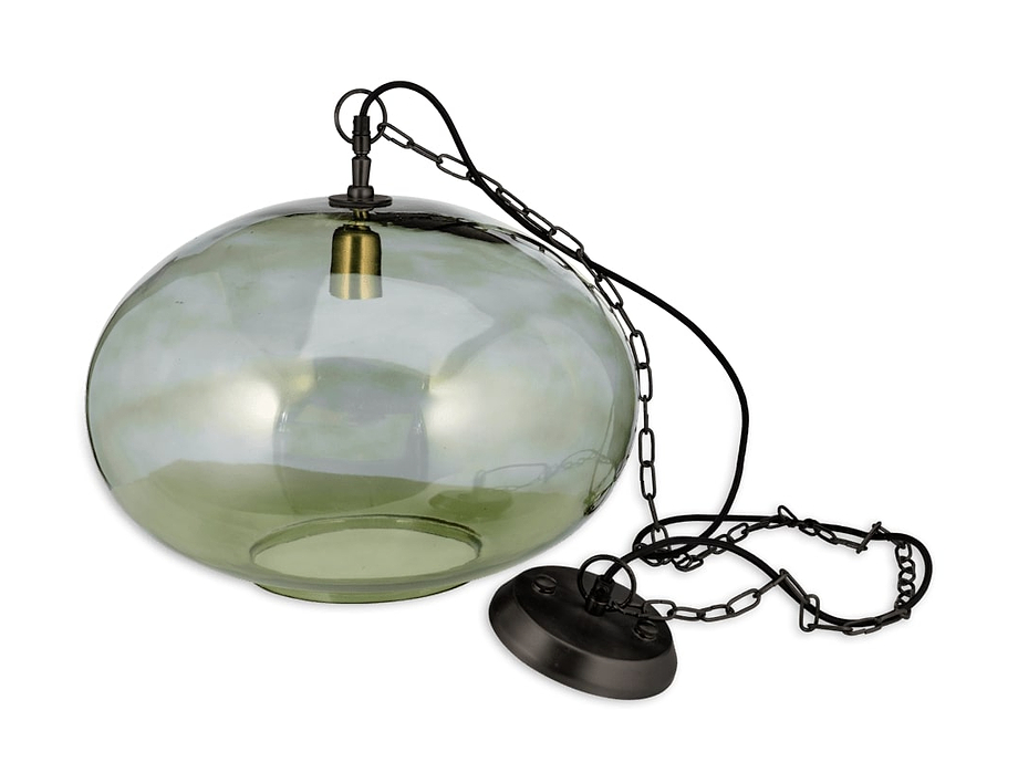 Otoro Recycled Glass Pendant - Green - Large Round
