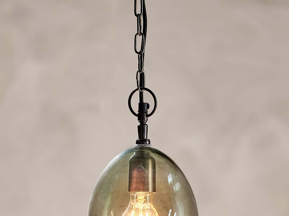 Otoro Recycled Glass Pendant - Green - Small Oval