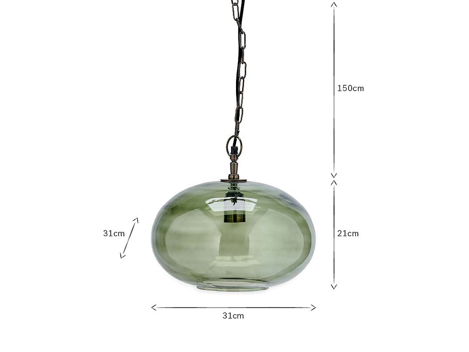 Otoro Recycled Glass Pendant - Green - Small Round
