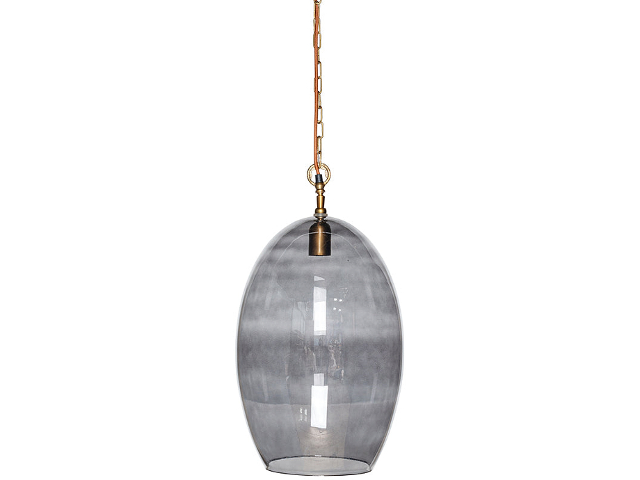 Otoro Recycled Glass Pendant - Smoke - Large Oval