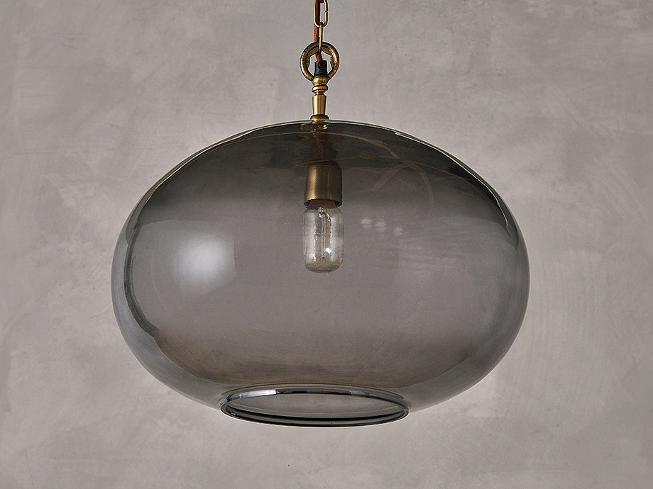 Otoro Recycled Glass Pendant - Smoke - Large Round