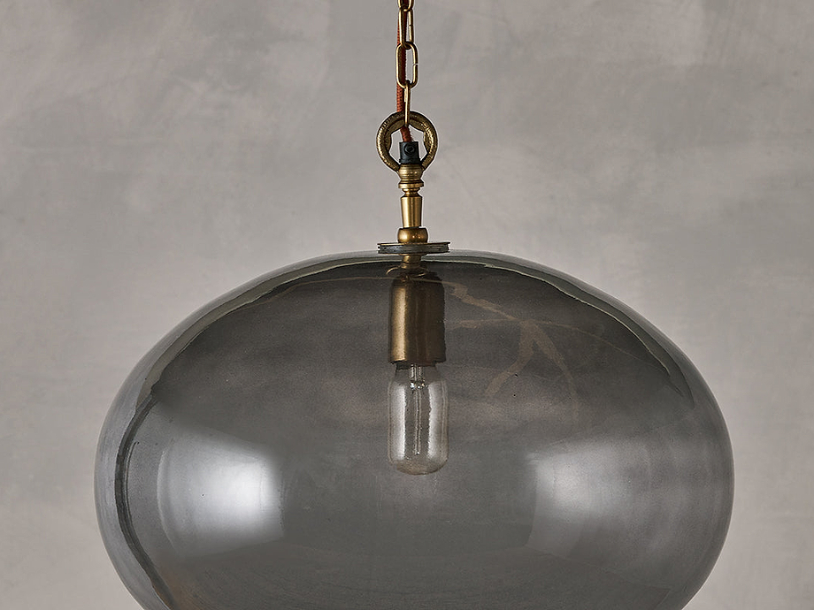 Otoro Recycled Glass Pendant - Smoke - Large Round