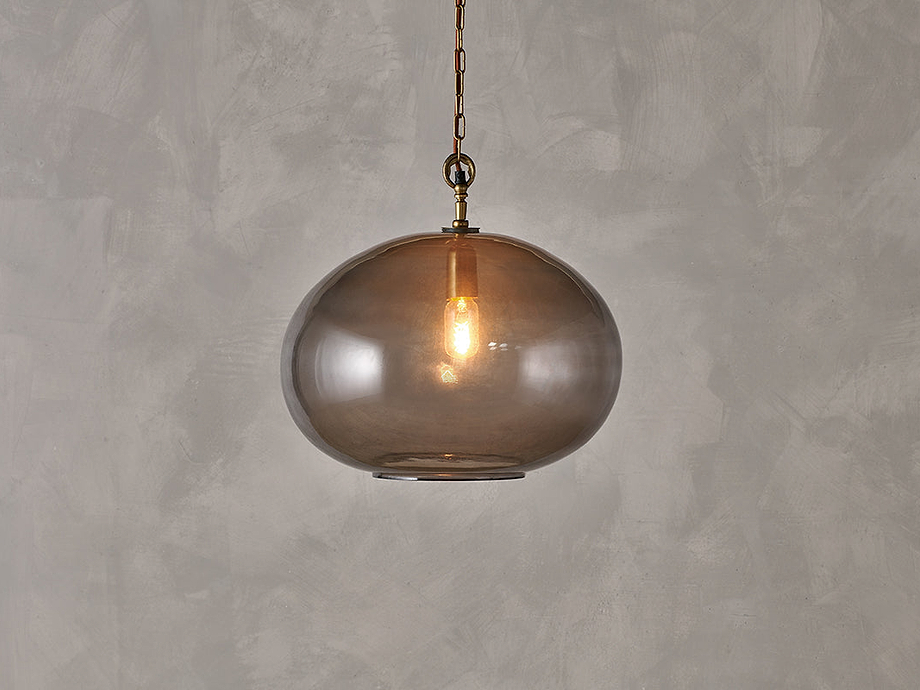 Otoro Recycled Glass Pendant - Smoke - Large Round